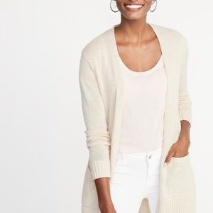 Old Navy long open cardigan (Cream, Petite XS)